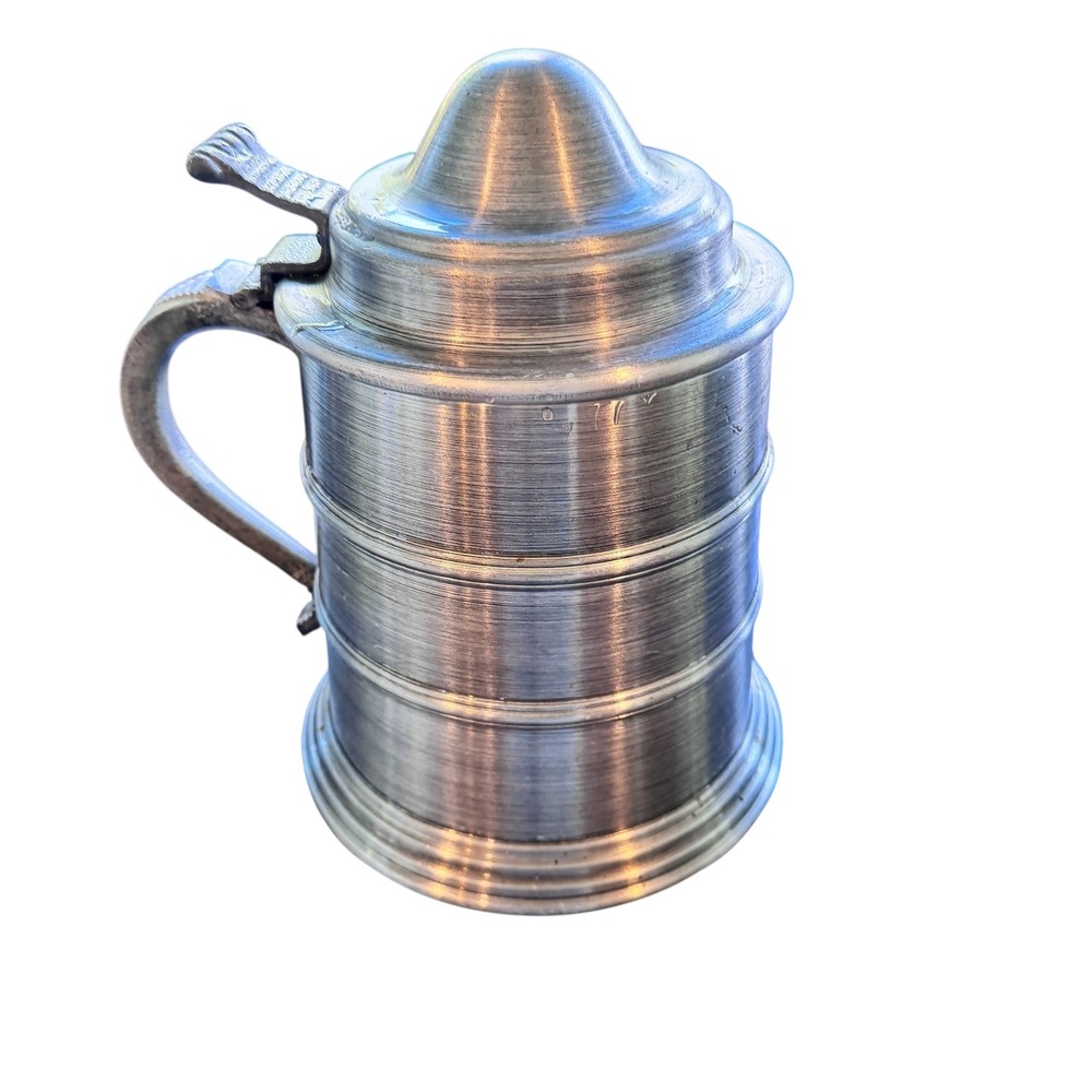 Vintage Pewter Aluminum Stein Tankard Ice Bucket Insulated 9.5" medieval barware